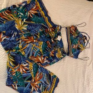 Fashion nova tropical matching  pant set